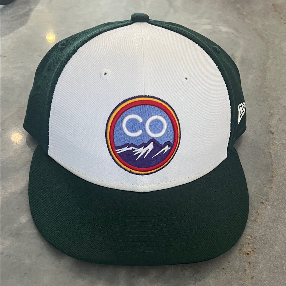 MLB New Era 59 Fifty Green and White Colorado Rockies Cap